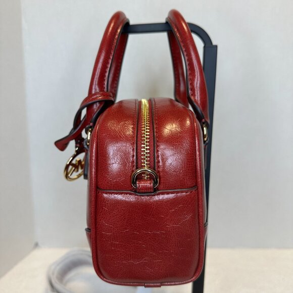 🔥 Michael Kors Thompson Distressed Cherry Red Convertible Satchel (NWT)🔥 - Picture 4 of 6